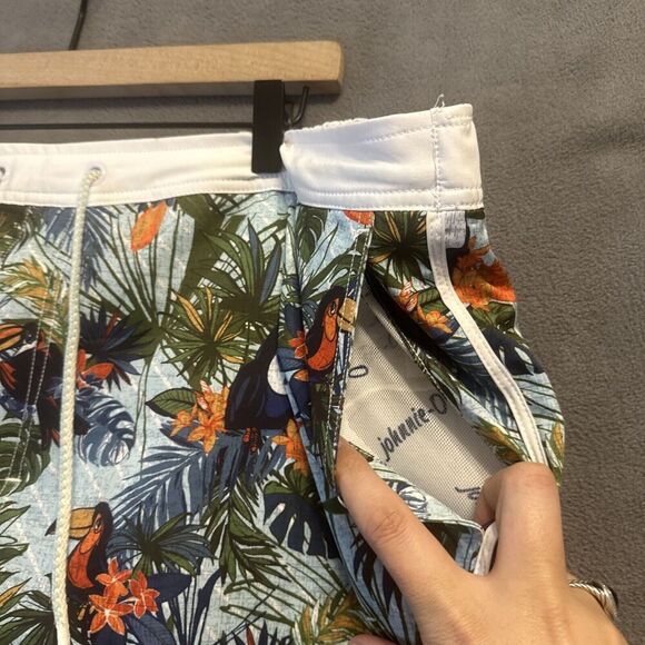 Johnnie-O Aventura Lined Swim Trunks Mens Size XXL 2XL Tropical Floral Toucan - Picture 11 of 15